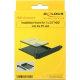 DeLOCK 18212 parte del case del computer Universale Gabbia HDD, Telaio di montaggio Nero, Universale, Gabbia HDD, Metallo, Nero, 6,35 cm (2.5")