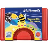 Pelikan 723148 pastello 8 pz, set 8 pz, Nero, Blu, Marrone, Verde, Arancione, Rosso, Bianco, Giallo, Nero, Blu, Marrone, Verde, Arancione, Rosso, Bianco, Giallo, Rotondo, Appuntita, Germania