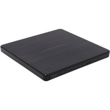 Hitachi-LG Data Storage Slim Portable DVD-Writer lettore di disco ottico DVD±RW Nero Nero, Nero, Vassoio, Desktop/Notebook, DVD±RW, USB 2.0, 60000 h, Vendita al dettaglio