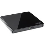 Hitachi-LG Data Storage Slim Portable DVD-Writer lettore di disco ottico DVD±RW Nero Nero, Nero, Vassoio, Desktop/Notebook, DVD±RW, USB 2.0, 60000 h, Vendita al dettaglio