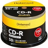 Intenso 1801125 CD vergine CD-R 700 MB 50 pz, CD supporti vergine 52x, CD-R, 120 mm, 700 MB, Scatola per torte, 50 pz