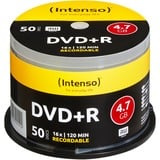 Intenso 4111155 DVD vergine 4,7 GB DVD+R 50 pz, Supporti vergini DVD DVD+R, 120 mm, Scatola per torte, 50 pz, 4,7 GB