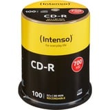 Intenso CD-R 700MB 100 pz, CD supporti vergine 52x, CD-R, 120 mm, 700 MB, Scatola per torte, 100 pz