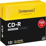 Intenso CD-R 700MB 10 pz, CD supporti vergine 52x, CD-R, 120 mm, 700 MB, Custodia per CD, 10 pz