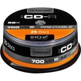 Intenso CD-R 700MB 25 pz, CD supporti vergine 52x, CD-R, 120 mm, 700 MB, Scatola per torte, 25 pz