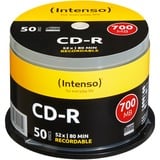 Intenso CD-R 700MB 50 pz, CD supporti vergine 52x, CD-R, 120 mm, 700 MB, Scatola per torte, 50 pz