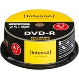 Intenso DVD-R 4.7GB, Printable, 16x 4,7 GB 25 pz, Supporti vergini DVD Printable, 16x, DVD-R, 120 mm, Stampabile, Scatola per torte, 25 pz, 4,7 GB