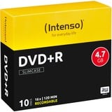 Intenso DVD+R 4.7 GB 16x 4,7 GB 10 pz, Supporti vergini DVD DVD+R, 120 mm, Custodia per CD, 10 pz, 4,7 GB