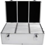 MediaRange BOX77 custodia CD/DVD Valigetta rigida 500 dischi Argento, Valigia argento, Valigetta rigida, 500 dischi, Argento, Tessuto felpato, Plastica, Legno, 120 mm, Alluminio, Vendita al dettaglio