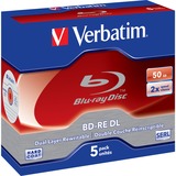 Verbatim BD-RE DL 50GB 2 x 5 Pack Jewel Case 5 pz 50 GB, Portagioielli, 5 pz, Vendita al dettaglio