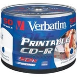 Verbatim CD-R AZO Wide Inkjet Printable no ID 700 MB 50 pz 52x, CD-R, 120 mm, 700 MB, Scatola per torte, 50 pz