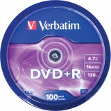 Verbatim DVD+R Matt Silver 4,7 GB 100 pz DVD+R, 120 mm, Fuso, 100 pz, 4,7 GB