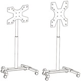 HAGOR 1983 Supporto per display espositivi 139,7 cm (55") Nero, Sistema di stand Nero, 35 kg, 81,3 cm (32"), 139,7 cm (55"), 600 x 400 mm, 1275 - 1715 mm