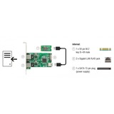 DeLOCK 63425 scheda di rete e adattatore Interno Ethernet 1000 Mbit/s Interno, Cablato, M.2, Ethernet, 1000 Mbit/s, Verde