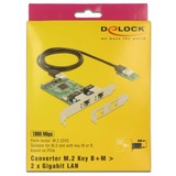 DeLOCK 63425 scheda di rete e adattatore Interno Ethernet 1000 Mbit/s Interno, Cablato, M.2, Ethernet, 1000 Mbit/s, Verde