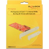 DeLOCK 89577 scheda di interfaccia e adattatore Interno M.2, Controllore PCIe, M.2, PCIe 3.0, Nero, Rosso, Argento, 39 Gbit/s, Windows 10 Education, Windows 10 Education x64, Windows 10 Enterprise, Windows 10 Enterprise x64,...