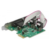 DeLOCK 89641 scheda di interfaccia e adattatore Interno Seriale PCIe, Seriale, A basso profilo, PCIe 2.0, RS-232, Verde
