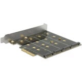 DeLOCK 89888 scheda di interfaccia e adattatore Interno SATA, Scheda RAID PCIe, SATA, 1 x PCI Express x4, 4 x 67 pin M.2 key B, Cina, Marvell 88SE9230, 6 Gbit/s