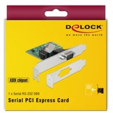 DeLOCK 89948 scheda di interfaccia e adattatore Interno RS-232 PCIe, RS-232, Verde, Cina, ASIX AX99100, 256 B