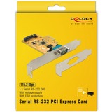 DeLOCK 90293 scheda di interfaccia e adattatore Interno RS-232 PCIe, RS-232, A basso profilo, PCIe 2.0, SUN2212, 0,0001152 Gbit/s