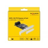 DeLOCK 90396 scheda di interfaccia e adattatore Interno M.2, SATA PCIe, M.2, SATA, Nero, Verde, Grigio, 6 Gbit/s, SATA