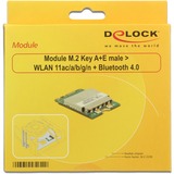 DeLOCK 95254 scheda di rete e adattatore WLAN / Bluetooth 433,3 Mbit/s Wireless, M.2, WLAN / Bluetooth, Wi-Fi 5 (802.11ac), 433,3 Mbit/s, Verde, Argento