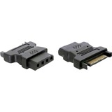 DeLOCK Adapter Power - IDE drive > 4 Pin SATA 15 p IDE 4p Nero Nero, SATA 15 p, IDE 4p, Nero