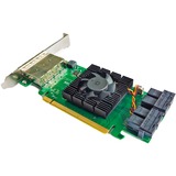 HighPoint SSD7184 controller RAID PCI Express x8 8 Gbit/s PCI Express 3.0, SATA, PCI Express x8, 0, 1, 1+0, 8 Gbit/s, Low Profile MD2 Card, CLI, API package