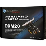 SilverStone ECM20 scheda di interfaccia e adattatore Interno PCIe, SATA M.2, PCIe, SATA, Nero