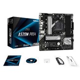 ASRock A520M Pro4 Socket AM4 micro ATX, Scheda madre AMD, Socket AM4, 3rd Generation AMD Ryzen™ 3, 3rd Generation AMD Ryzen 5, 3rd Generation AMD Ryzen™ 7, 3rd..., DDR4-SDRAM, 64 GB, DIMM