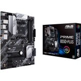 ASUS PRIME B550-PLUS AMD B550 Socket AM4 ATX, Scheda madre Nero/Argento, AMD, Socket AM4, 3rd Generation AMD Ryzen™ 3, 3rd Generation AMD Ryzen 5, 3rd Generation AMD Ryzen™ 7, 3rd..., DDR4-SDRAM, 128 GB, DIMM