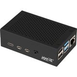 Joy-IT Custodia in alluminio per Raspberry Pi 4 B, Housing Nero