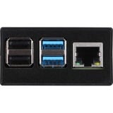 Joy-IT Custodia in alluminio per Raspberry Pi 4 B, Housing Nero