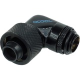 Alphacool 62371 parte e accessorio del sistema di raffreddamento del computer, Connessione Nero, Ottone, Nero, 1/4", 90°, Maschio, 32 mm