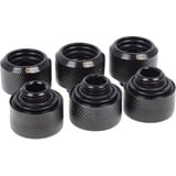 Alphacool 8748643 Parti e accessori del sistema di raffreddamento del computer, Set di viti Nero, Ottone, Nero, 1/4", Maschio/Femmina, 18 mm, 2,1 cm