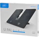 DeepCool U PAL base di raffreddamento per notebook 39,6 cm (15.6") 1000 Giri/min Nero Nero, 39,6 cm (15.6"), 2 pz, 14 cm, 1,5 cm, 14 cm, 1,5 cm