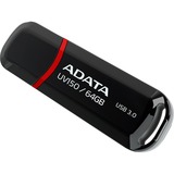 ADATA 64GB DashDrive UV150 unità flash USB USB tipo A 3.2 Gen 1 (3.1 Gen 1) Nero Nero/Rosso, 64 GB, USB tipo A, 3.2 Gen 1 (3.1 Gen 1), Cuffia, 9 g, Nero