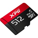 ADATA AUSDX512GUI3XPGA2-R memoria flash 512 GB MicroSDXC UHS-I Classe 10 Nero/Rosso, 512 GB, MicroSDXC, Classe 10, UHS-I, 100 MB/s, 85 MB/s