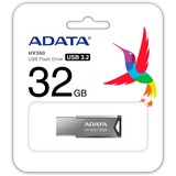 ADATA UV350 unità flash USB 32 GB Argento argento, 32 GB, Senza coperchio, 5,9 g, Argento, Vendita al dettaglio