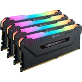 Corsair Vengeance CMW32GX4M4C3600C18 memoria 32 GB 4 x 8 GB DDR4 3600 MHz Nero, 32 GB, 4 x 8 GB, DDR4, 3600 MHz, 288-pin DIMM, Nero