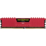 Corsair Vengeance LPX DDR4 3200MHz 16GB memoria rosso, 16 GB, 2 x 8 GB, DDR4, 3200 MHz, 288-pin DIMM, Rosso