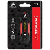 Corsair Voyager GT unità flash USB 1000 GB USB tipo A 3.2 Gen 1 (3.1 Gen 1) Nero, Rosso Nero/Rosso, 1000 GB, USB tipo A, 3.2 Gen 1 (3.1 Gen 1), 400 MB/s, Cuffia, Nero, Rosso