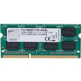 G.Skill 4GB DDR3-1600 memoria 1 x 4 GB 1600 MHz 4 GB, 1 x 4 GB, DDR3, 1600 MHz, 204-pin SO-DIMM