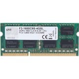 G.Skill 4GB DDR3-1600 memoria 1 x 4 GB 1600 MHz 4 GB, 1 x 4 GB, DDR3, 1600 MHz, 204-pin SO-DIMM