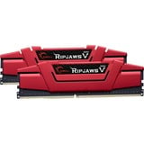 G.Skill Ripjaws V 32GB DDR4-2666Mhz memoria 2 x 16 GB rosso, 32 GB, 2 x 16 GB, DDR4, 2666 MHz, 288-pin DIMM, Rosso