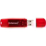 Intenso Rainbow Line unità flash USB 128 GB USB tipo A 2.0 Rosso, Trasparente, Chiavetta USB rosso, 128 GB, USB tipo A, 2.0, 28 MB/s, Cuffia, Rosso, Trasparente