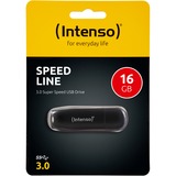 Intenso Speed Line unità flash USB 16 GB USB tipo A 3.2 Gen 1 (3.1 Gen 1) Nero Nero, 16 GB, USB tipo A, 3.2 Gen 1 (3.1 Gen 1), 70 MB/s, Cuffia, Nero