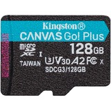 Kingston Canvas Go! Plus 128 GB MicroSD UHS-I Classe 10 Nero, 128 GB, MicroSD, Classe 10, UHS-I, 170 MB/s, 90 MB/s