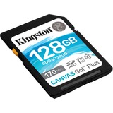 Kingston Canvas Go! Plus 128 GB SD UHS-I Classe 10, Scheda di memoria Nero, 128 GB, SD, Classe 10, UHS-I, 170 MB/s, 90 MB/s
