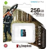 Kingston Canvas Go! Plus 256 GB MicroSD UHS-I Classe 10 Nero, 256 GB, MicroSD, Classe 10, UHS-I, 170 MB/s, 90 MB/s